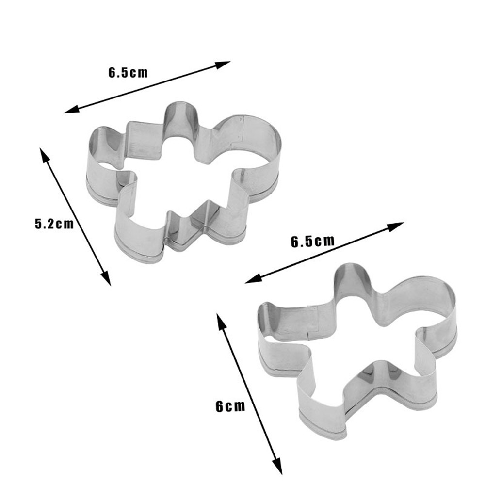 2Pcs 2Pcs Kitchen Supply Bakeware Christmas Cookie Cutter Tools Aluminium Alloy Gingerbread Men Shaped Tools Biscuit Mold Kitchen Tools Cake Decorating Tools Stainless Steel Tools Cookie Mold