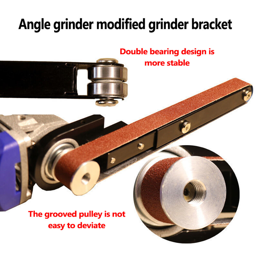 KKmoon Angle Grinder Modified Sand Belt Machine Woodworking Sand Belt Machine Mini Machine Multipurpose Utility Modification Tool Suitable for Model 100 Angle Grinder