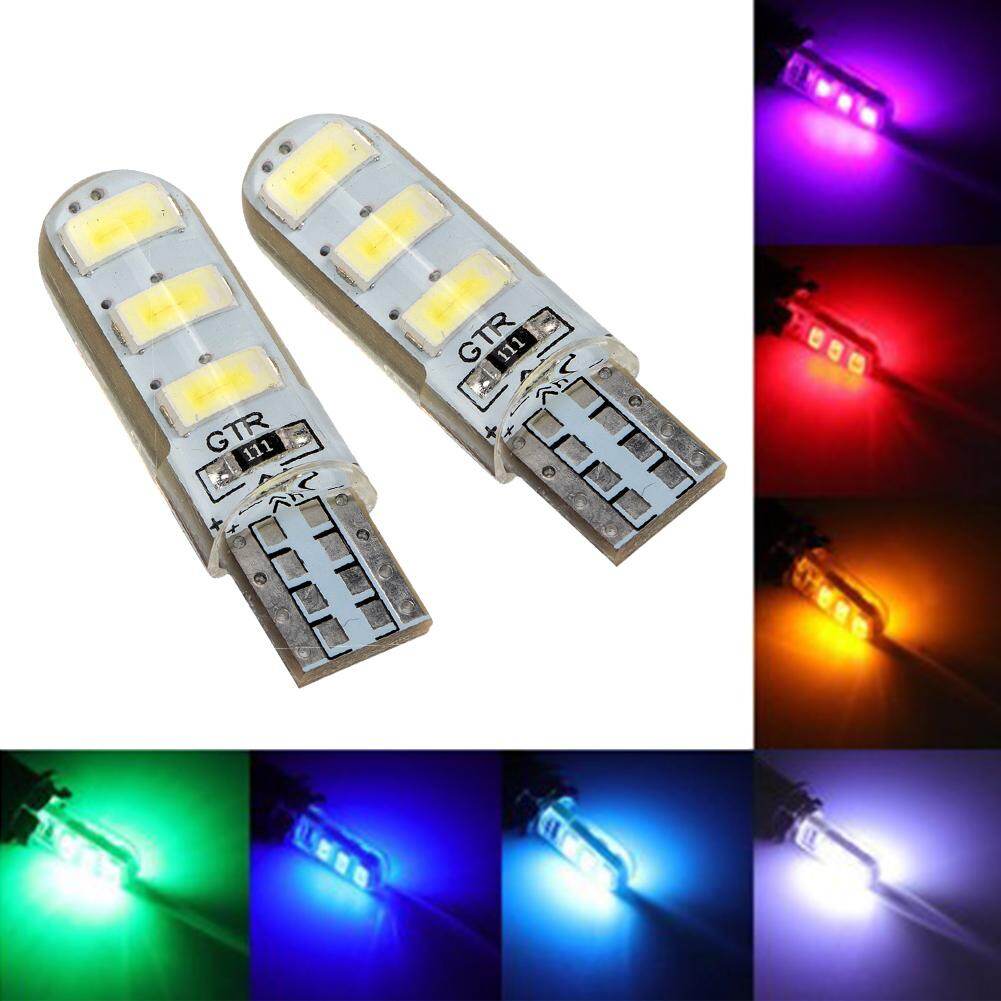 Racingcar 1pc t10-5630 silicone ice blue white red led bulb led lamp turn signal side lamp sun daylight car license plate led width lamp