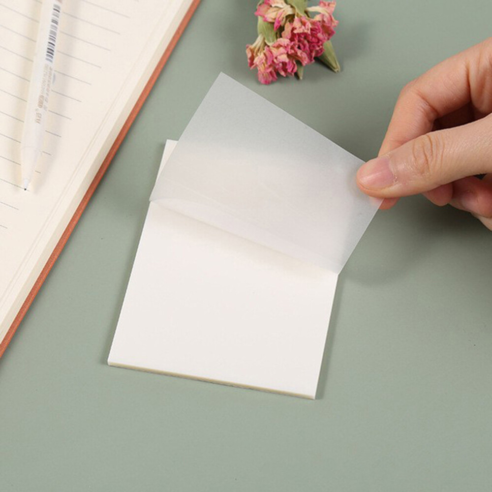 Transparent Sticky Notes Clear Notepad Sticky Note Set Waterproof Memo Pad Stationery