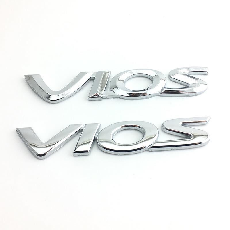 1 Pieces ABS VIOS Letter Logo Car Auto Decorative Emblem Badge Sticker Decal Replacement for TOYOTA