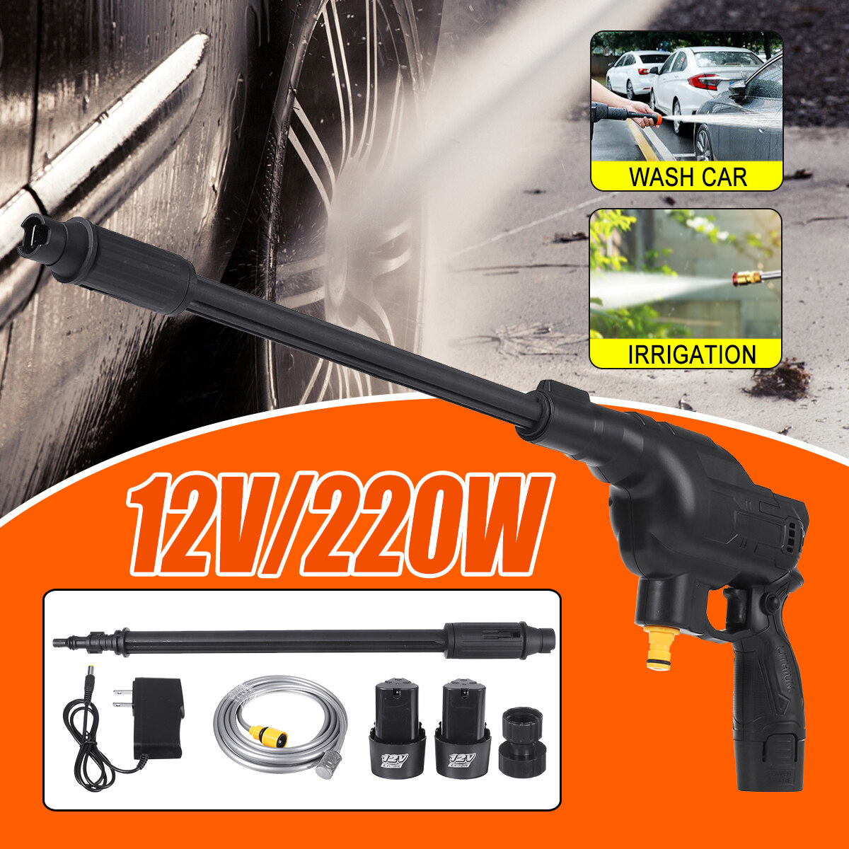12V Spray Washer Portable Cordless High Pressure Washer Car Cleaner Car