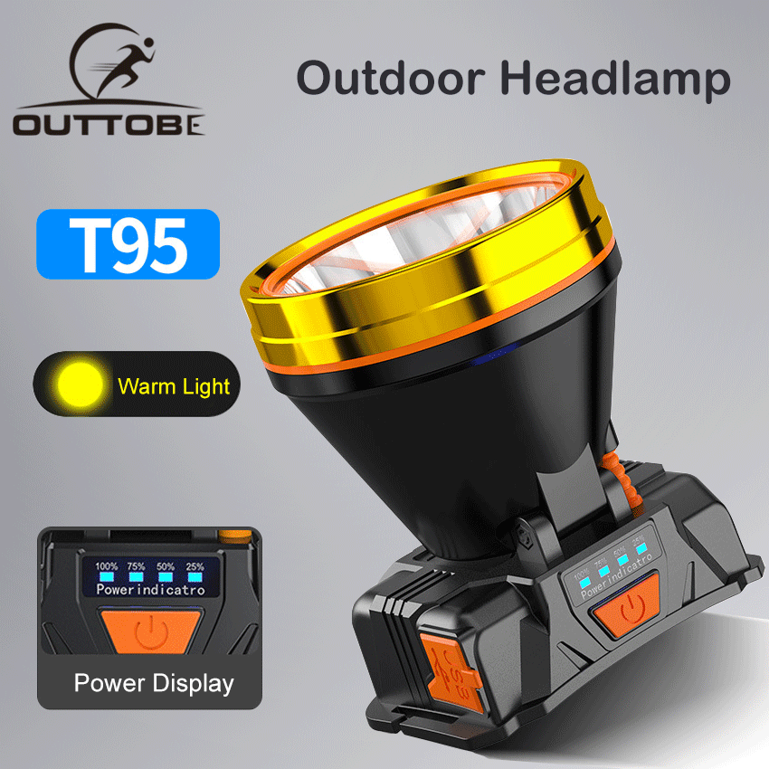 Outtobe Headlamps LED Headlight USB Rechargeable Head Lighting