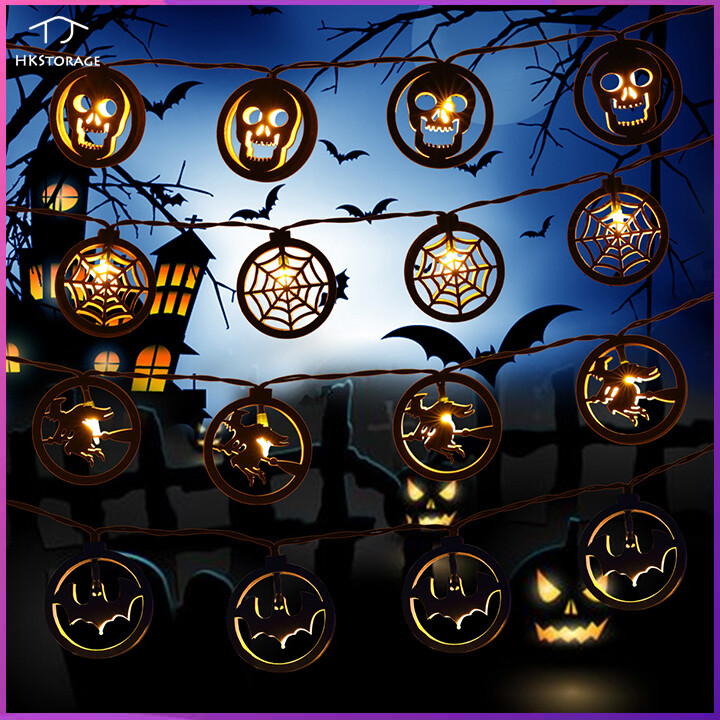 HKStorage Dây Đèn Led Trang Trí Halloween Đèn Hóa Trang Halloween Helloween Tiệc Tùng