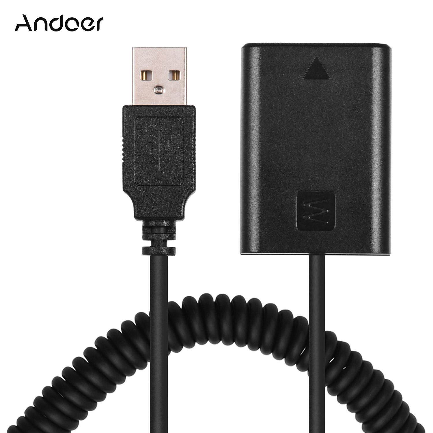 Andoer NP-FW50 USB 5V Bộ Pin Hình Dơi Giả Bộ Chuyển Đổi Khớp Nối Với Cáp