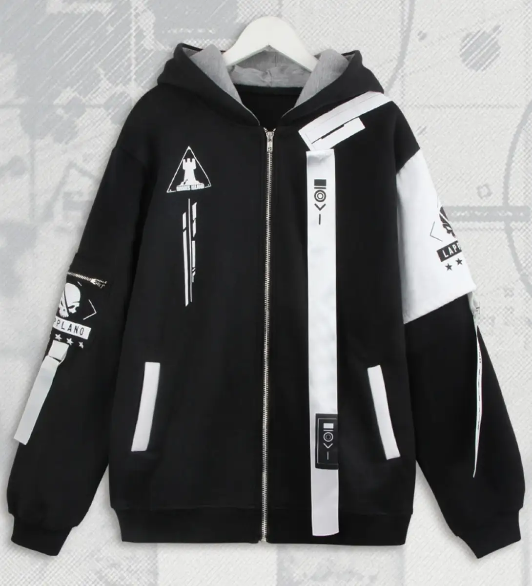 long zipper hoodie