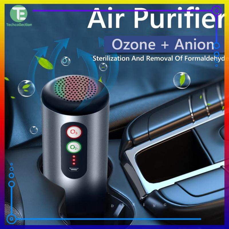 【Techcollection】Car Air Purifier USB Rechargeable Anti Bacterial Odor Eliminator Air Freshener Singapore