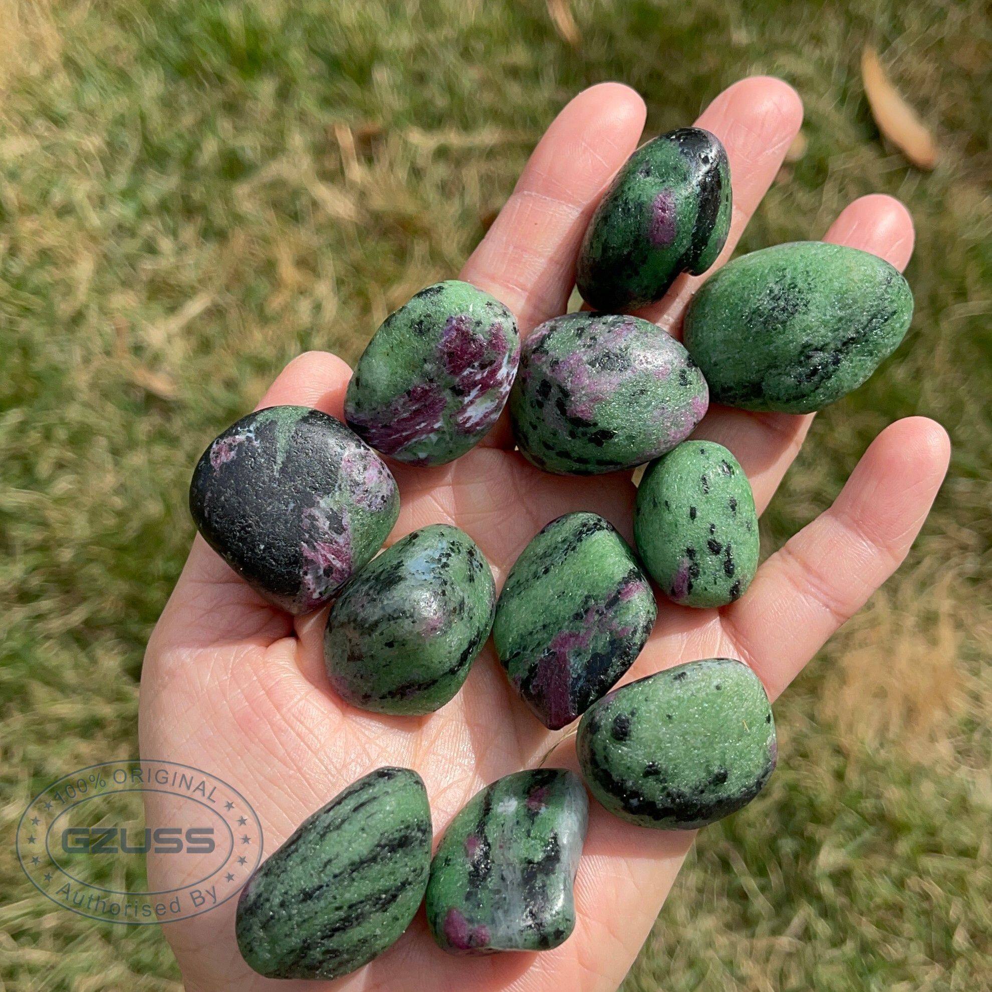 Ruby Zoisite - Ruby In Zoisite - Anyolite - Ruby Zoisite Tumbled Stones - Healing Crystals and Stones - Ruby Stone - Heart Chakra Crystals