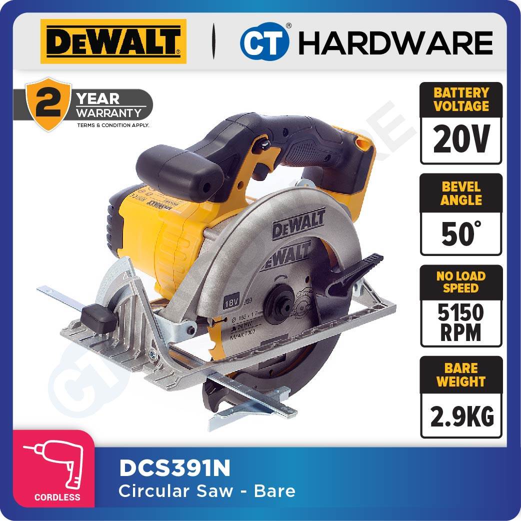 DEWALT DCS391N CORDLESS CIRCULAR SAW 20V 165MM 6 1 2