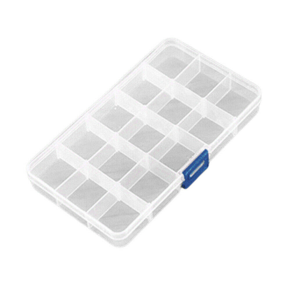 15 Grids Plastic Storage Boxes Removable Jewelry Earring Organizer Holder Case Transparent Sundries Jewelry Storage Box