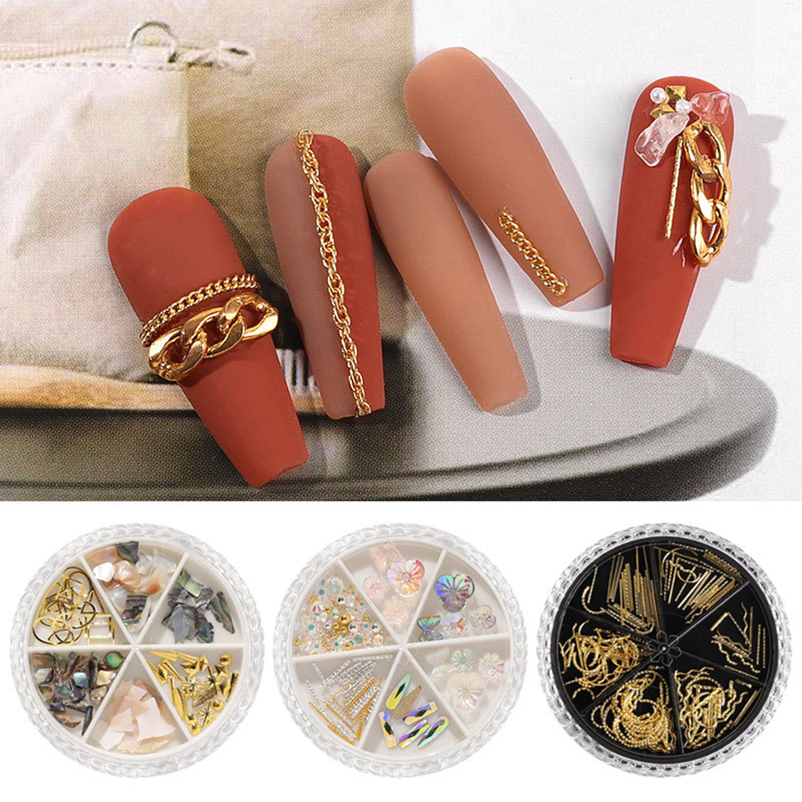 6 Lưới/Bộ Đinh Tán Đề Can Hình Bướm DIY Nail Art Trang Trí Móng Tay