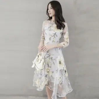 Summer Style 2019 Floral Shirt Women S Summer Organza Floral Print