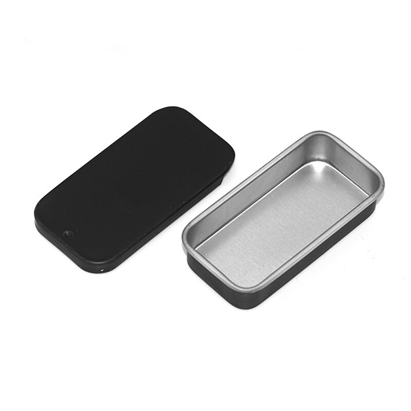 Ministar Metal Rectangular Empty Mini Tin Box Tinplate Push Candy Pill Cases Storage Box