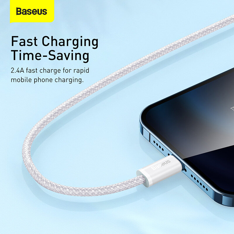 Baseus Cáp USB Nhiều Màu 2,4 A Cho iPhone 13 Pro Max Cáp Sạc Nhanh Cho iPhone 12 11 X XR Cáp USB Type C Dữ Liệu