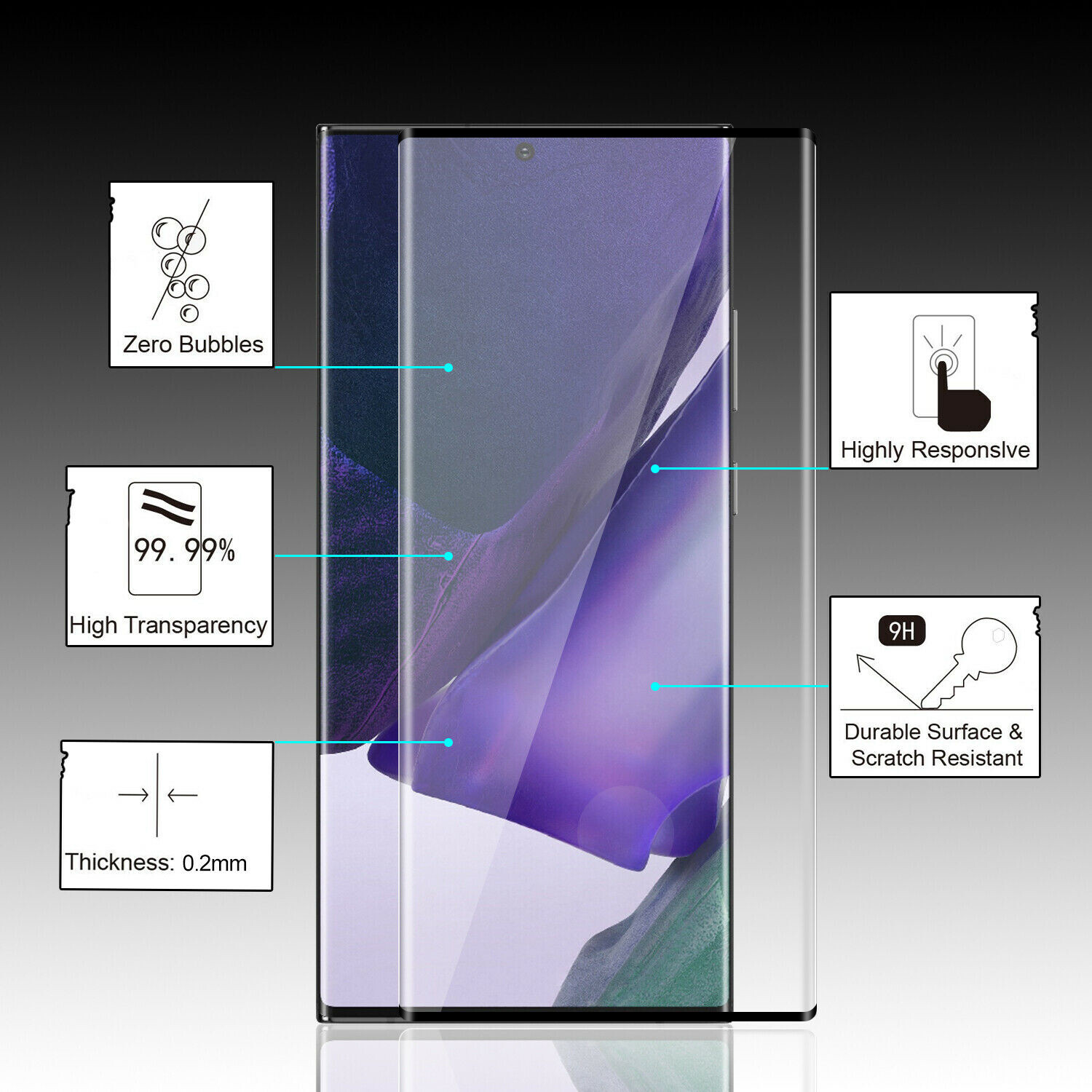 [Songful] cho Samsung Galaxy note20/20 siêu bảo vệ toàn màn hình Phim kính cường lực 3D