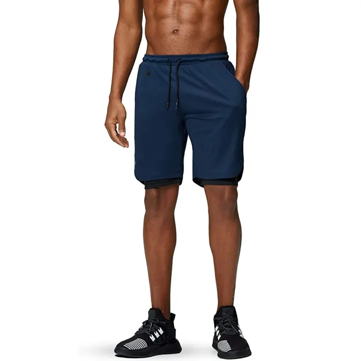 2 in 1 mens workout shorts