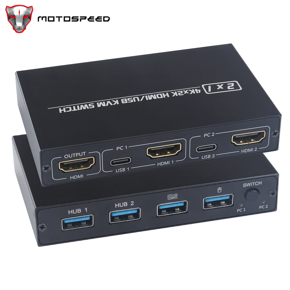 AM-KVM 201CL 2-in-1 HDMI/USB KVM Switch Support HD 2K*4K 2 Hosts Share 1 Monitor/Keyboard& Mouse Set