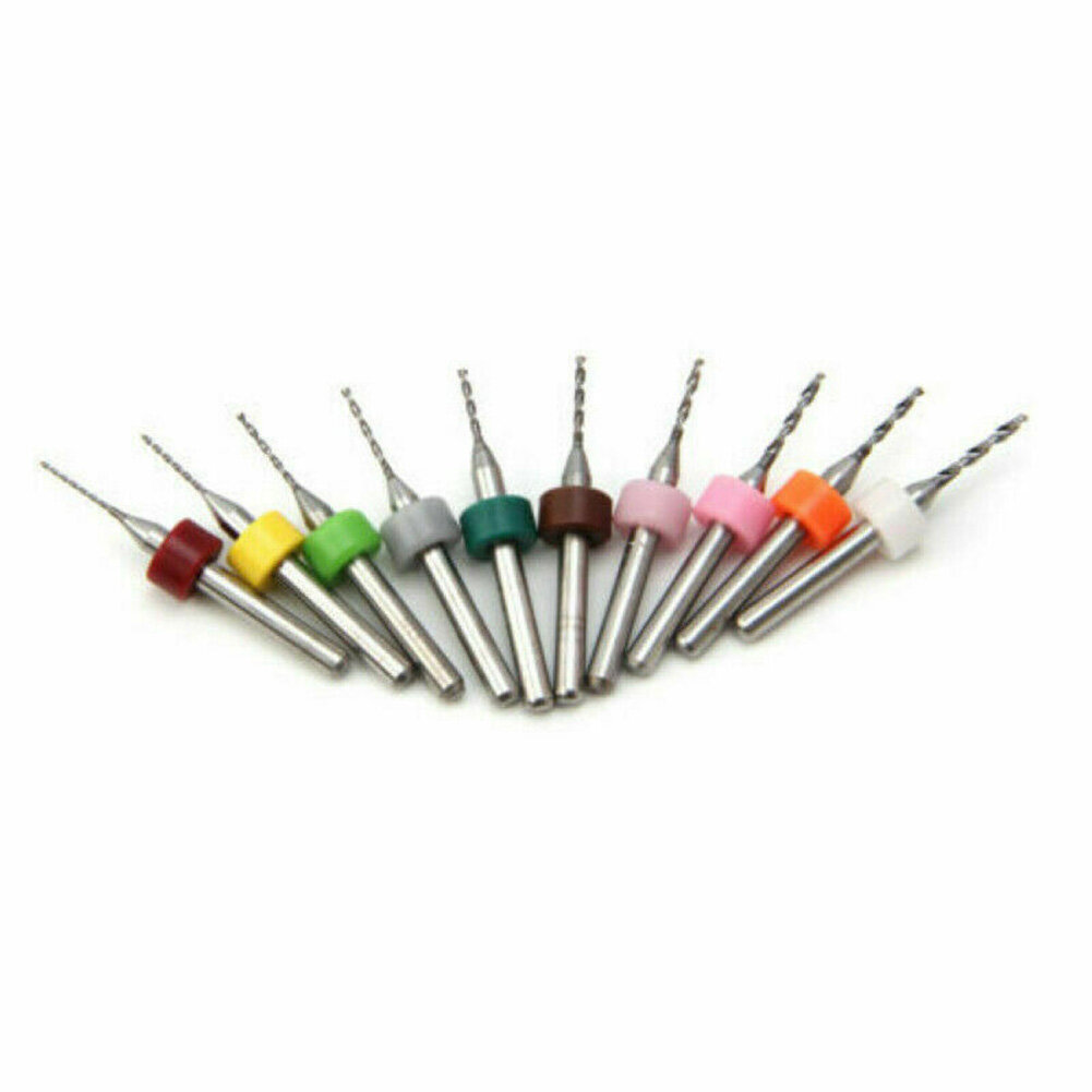 10pieces Mini Drill Bits Set For Print Circuit Board PCB CNC Board 0.6mm-1.5mm