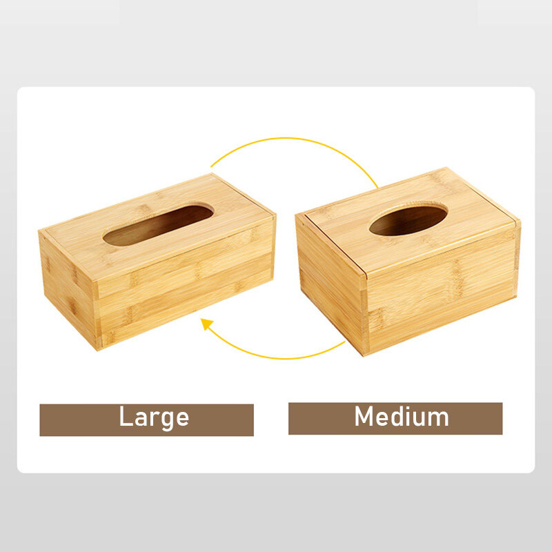 Tissue box dust-proof storage creative paper box bamboo wood desktop multi-function paper box hotel car