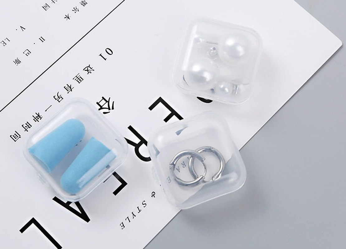1-20 Chiếc Hộp Nhỏ Hộp Nhựa Trong Suốt Hình Vuông Hộp Đựng Trang Sức Hộp Đựng Hoàn Thiện Hộp Đựng Đóng Gói Cho Hoa Tai