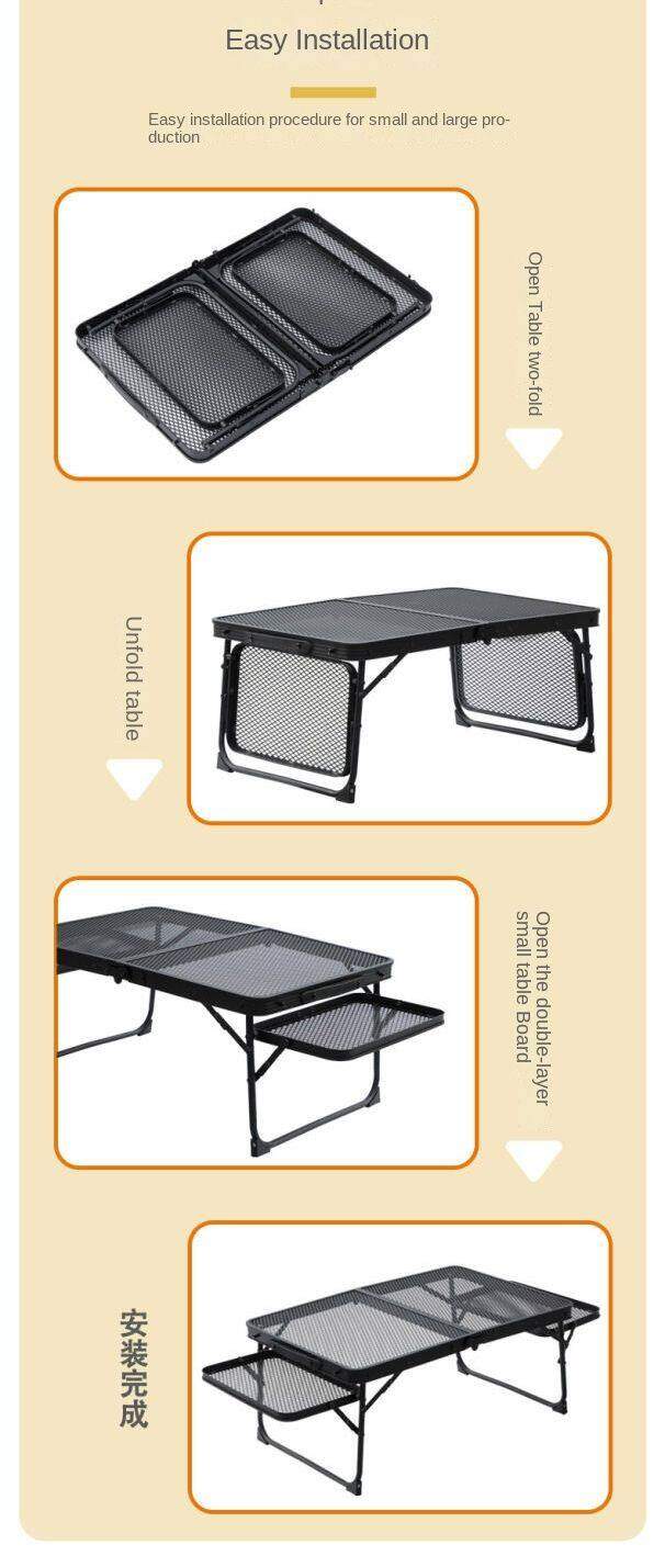 60 - 92CM ngoài trời gấp bảng cắm trại đứng cắm trại di động dã ngoại bảng lửa trại bảng cắm trại với túi xách miễn phí