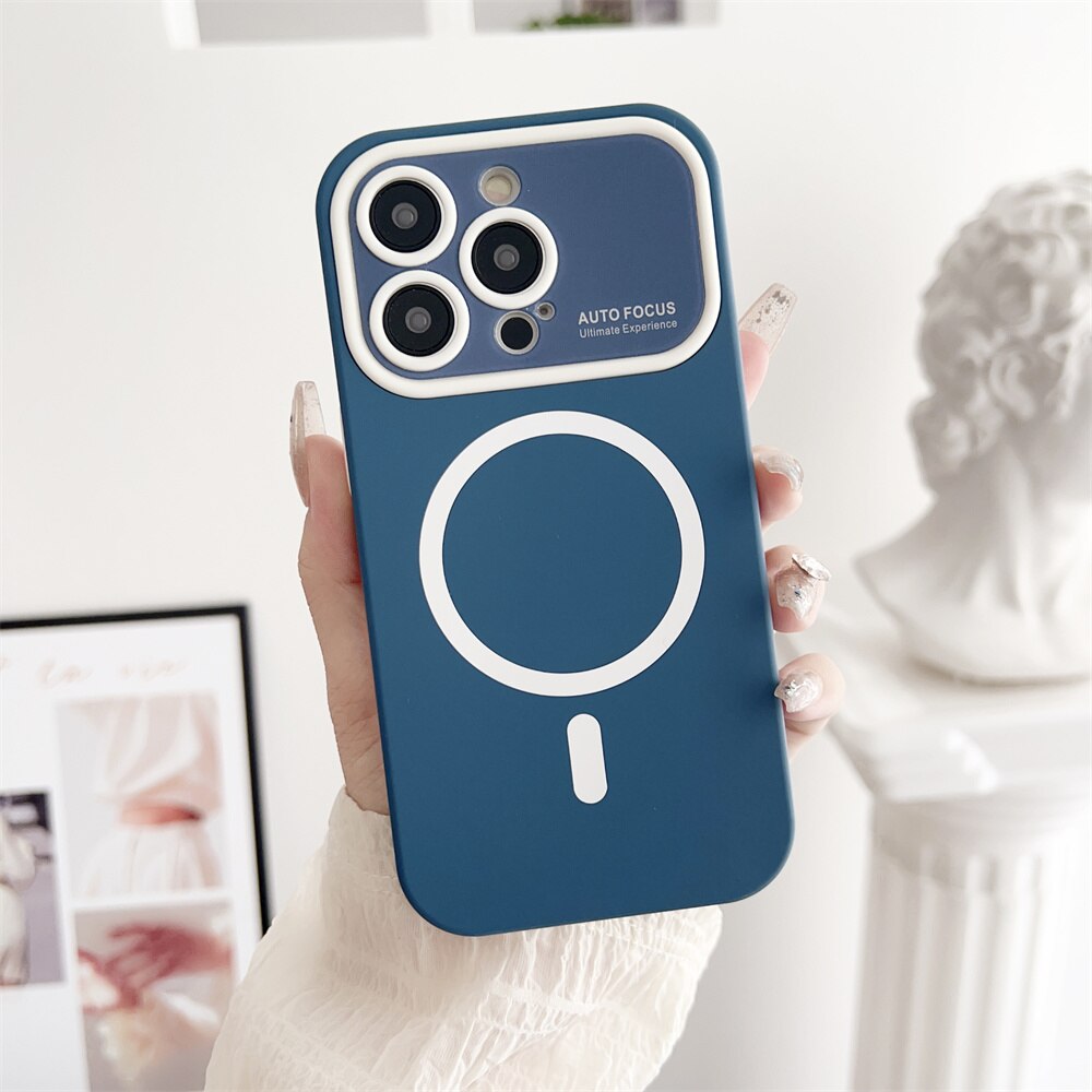 HOCE Matte Skin Feel Phone Case For iPhone 14 Plus 11 12 13 Pro Max Solid Color Magsafe Camera Protection Wireless Charge Shockproof Cover