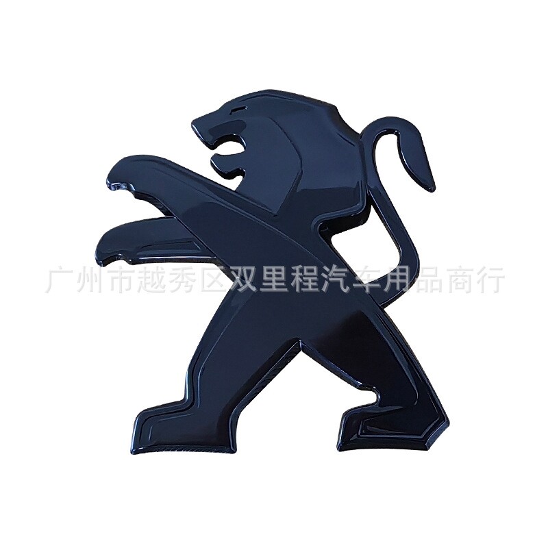 7.7X8.1cm Rear logo for Peugeot Back trunk emblem 3D Lion sticker Silve black badge Car Modification parts Decoration