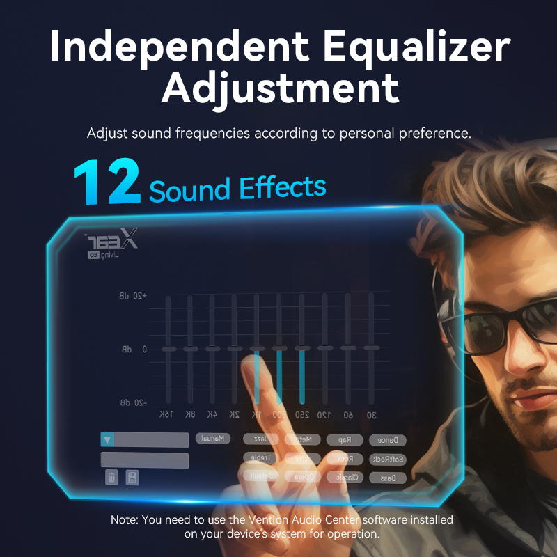 External Audio Amplifier Computer Vention Gaming USB Sound Card External Audio Amplifier with Volume ...