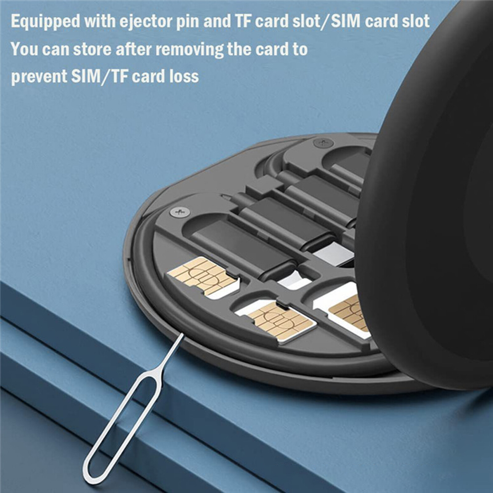 Data Cable Storage Box Multi-purpose Dust-proof Portable Multi-Type Charging Line Convertor Card Slot Tray Eject Pin Organizer for Travel Data Cable Storage