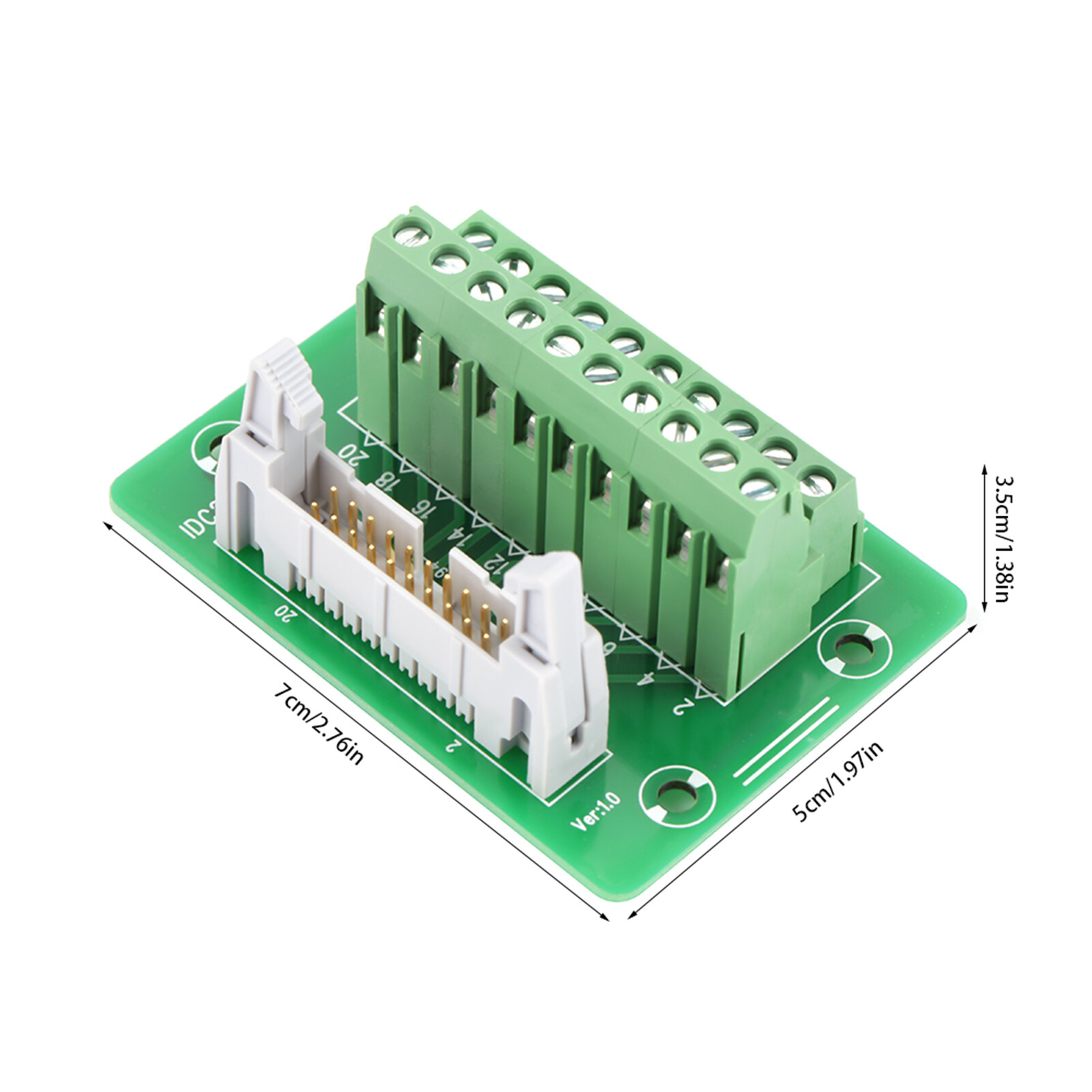 IDC20P 20Pin Male Header Burst Board Terminal Block Connector PLC Interface New