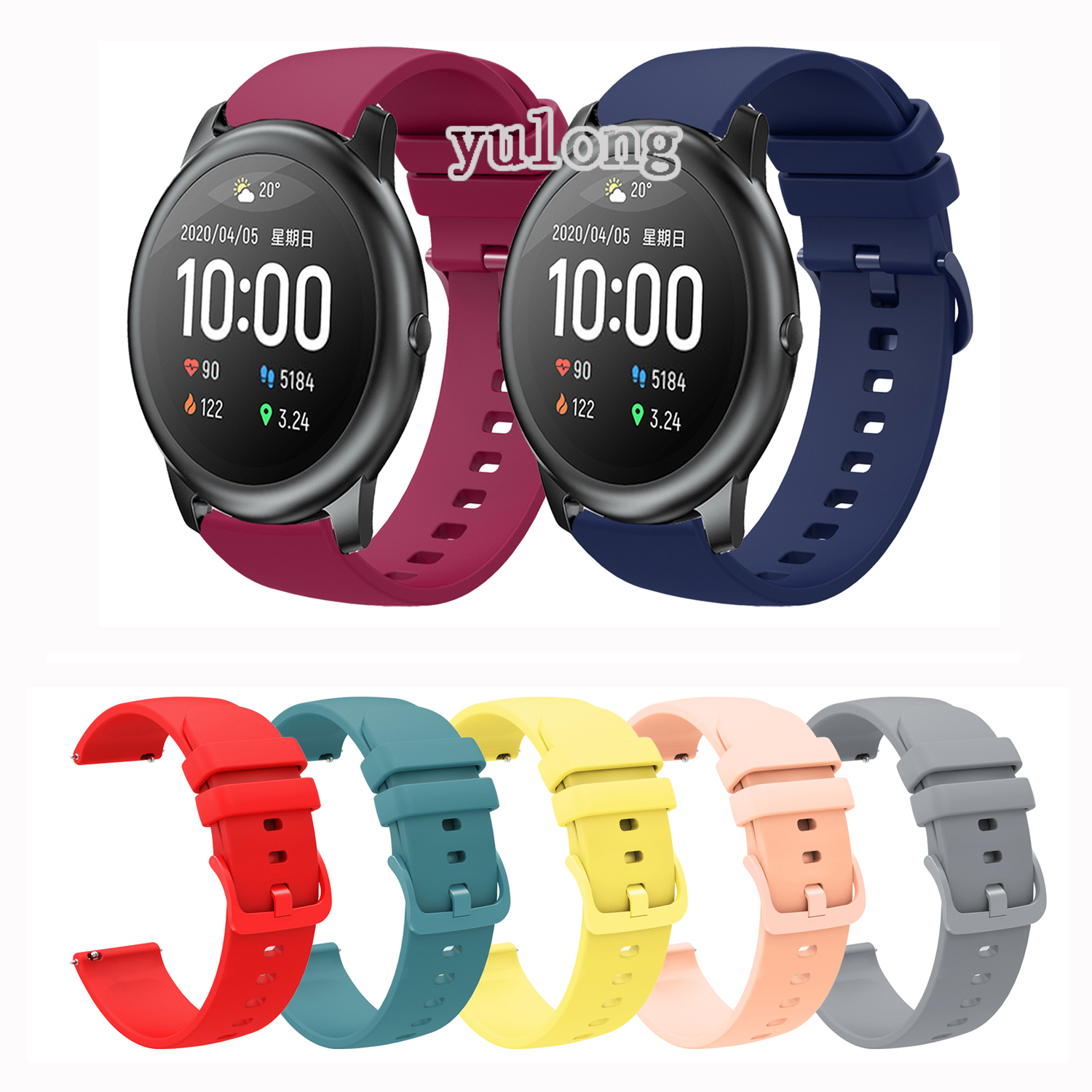 22mm Silicone Band Replacement Strap for Haylou Solar LS05 / RT LS05S /RS3 LS04/RT2 LS10/GST