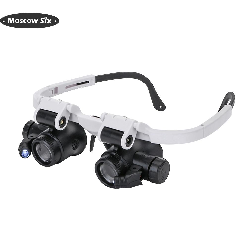 ♬ Telescopic Magnifier Glasses Loupes LED Light 8X/15X/23X Magnifying Eyewear