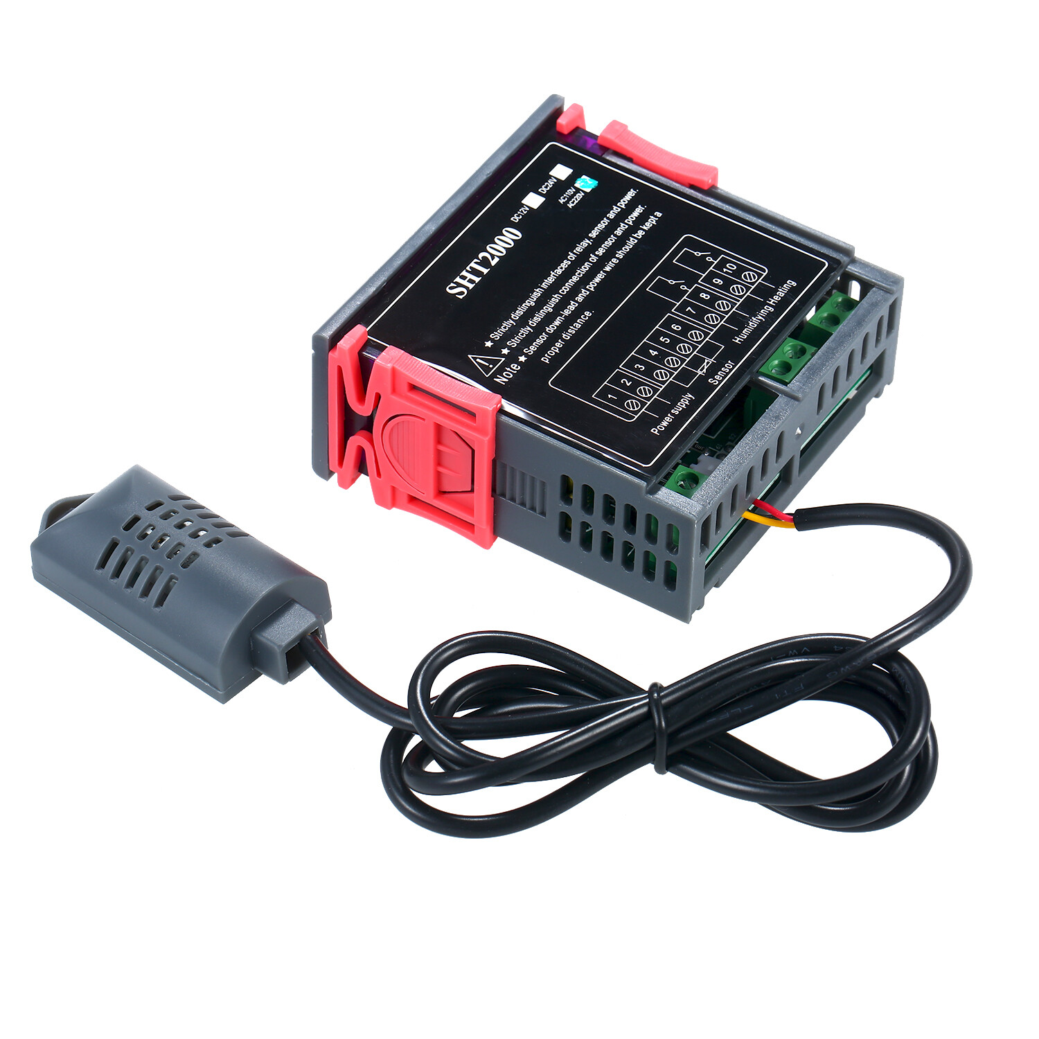 Smart Sensor Digital Display Temperature&Humidity Controller Thermoregulator Thermostat Humidistat Therometer Hygrometer with Integrated Sensor Probe Relay Output