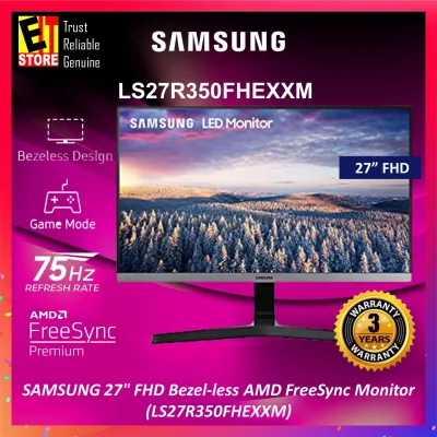 Samsung Monitor 27" IPS LED 75Hz 5ms LS27R350FHEXXM AMD FREESYNC FHD HDMI 3 Years Warranty Monitor