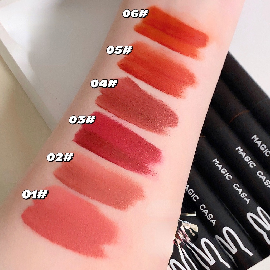HKHO 3 Cái/bộ Màu Đen Thỏ Son Bùn Son Môi Matte Lip Men