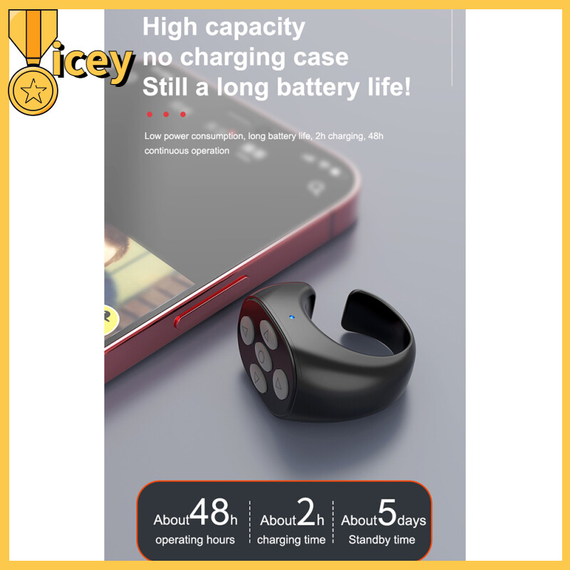 Tik Tok Ring Remote Control Portable Bluetooth Compatible Phone Selfie Timer Page Turner Controller Play Phone Artifact