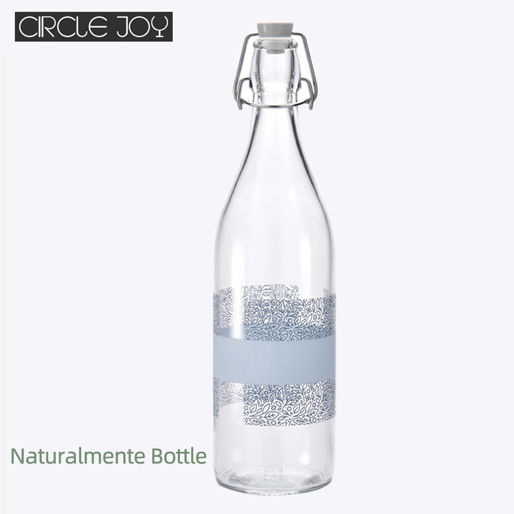 Circle Joy Naturalmente Bottle 1025ML Large Capacity Dust And Insect Prevention Lock Seal Water Bottle Double Protection Snap Button Leak-proof Design Sealant Plug Household High Temperature Resistant Drink Bottle