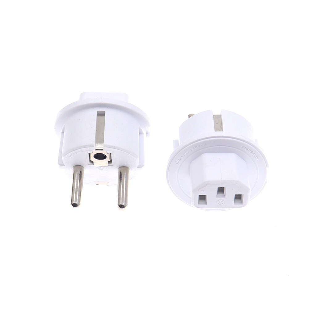 EU CEE77 Power Cable Plug Adapter European Plug to IEC320 C13 Adapter Plug for C14 Interface, Schuko Plug to Desktop Adapter Converter
