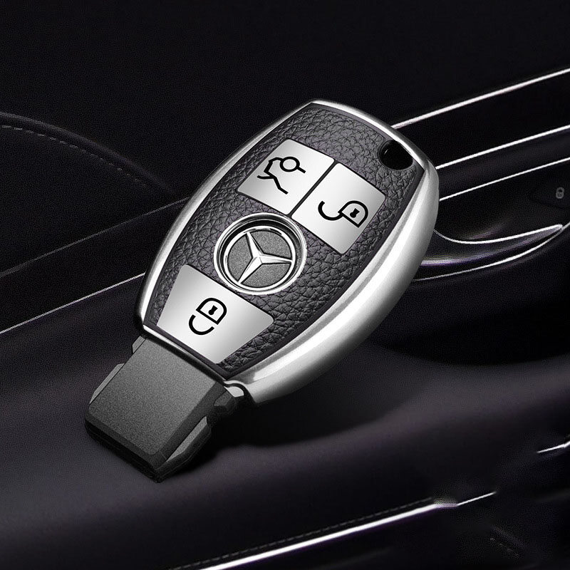 For Mercedes-benz Car Key Shell Cla200 All-inclusive Tpu Soft Glc260 Buckle C260l Electroplating Gala Female C300
