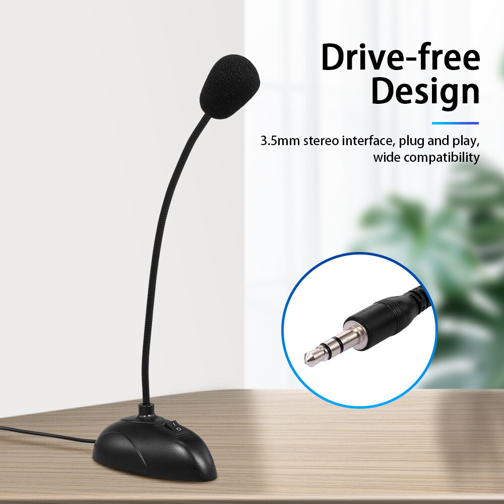 Micro Máy Tính Micro Điện Dung Để Bàn Micro Có Dây, Giao Diện 3.5Mm, Dành Cho Hội Nghị Bài Giảng Trò Chuyện Bằng Giọng Nói