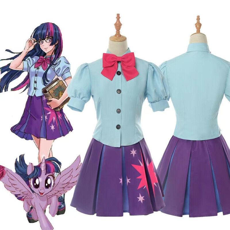 My Little Pony: Friendship Is Magic Cos Rainbow Twilight Sparkle Anthropomorphic Twilight Sparkle Sailor Costume Women's Halloween Stage Play Costume