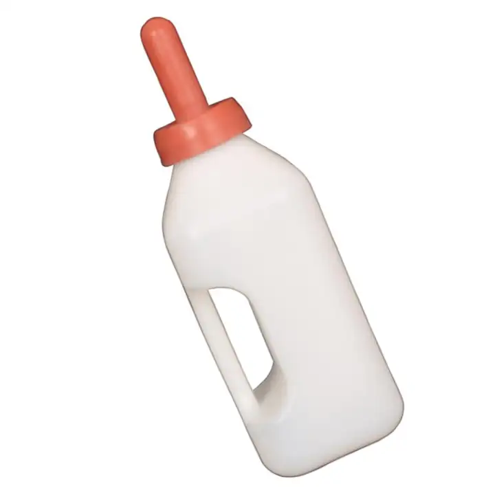 Dolity Calf Lamb Milk Feeder Bottle With Handle Teat For 2 Quart