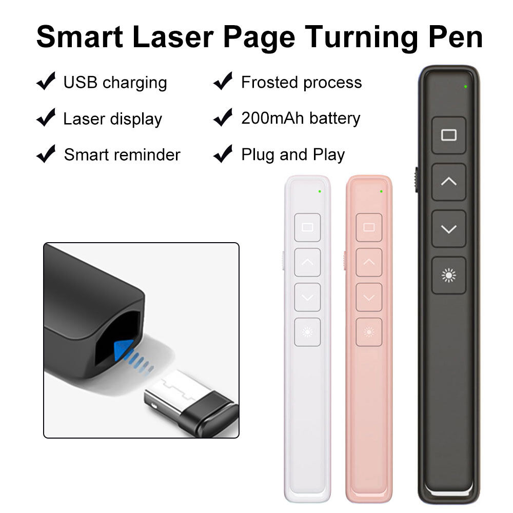Wireless Presenter Remote Control USB Laser Pointer Presentation Remote with Remote Control Infrared Presenter Pen for Projector Powerpoint PPT Metting Portable Office Pointer Pen