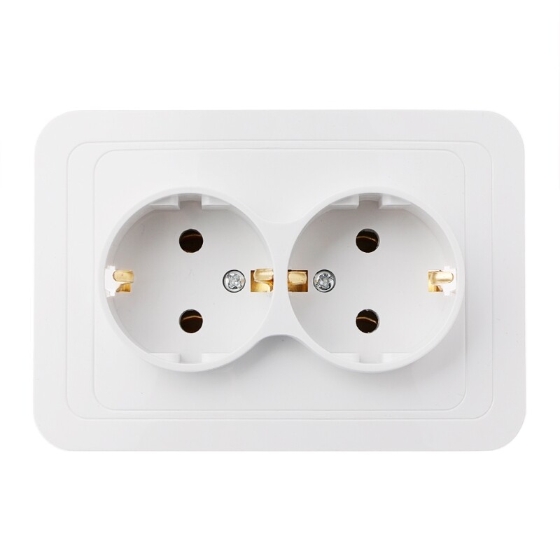 220V/16A 118x80mm EU Double Ground Socket Household Industrial Power Outlet
