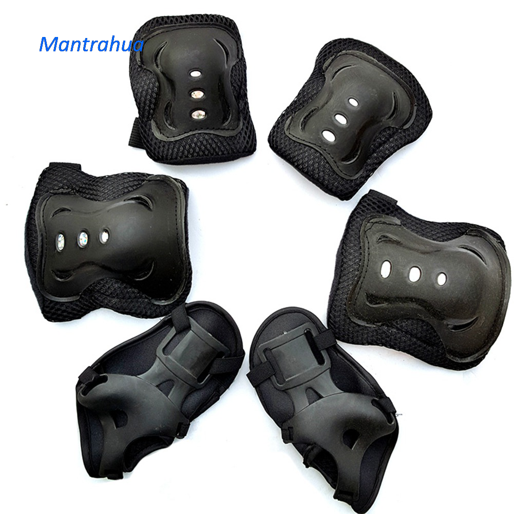 Mantrahua Bộ 6 Miếng Đệm Bảo Vệ Đầu Gối Và Khuỷu Tay Cho Trẻ Em, Thanh Thiếu Niên, Đồ Bảo Vệ An Toàn Cho Xe Đạp, Trượt Băng, Đạp Xe