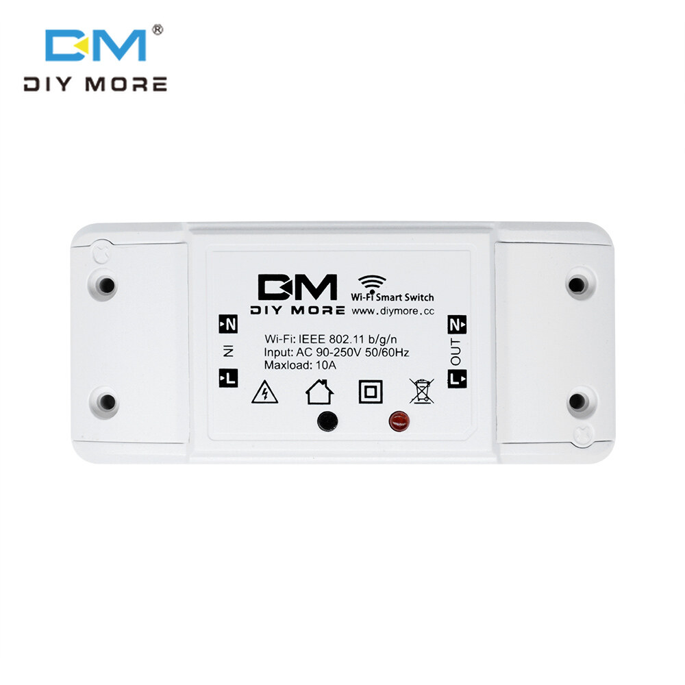[100% Original] diymore AC90V-250V Wifi Smart  Switch APP Control Module Wireless Relay Switch Universal DIY Smart Wireless Remote Switch Domotica Wifi Light Switch Smart Home Controller Work with Alexa