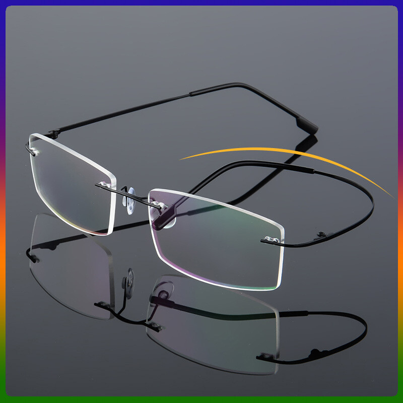 Gọng Kính Siêu Nhẹ Hợp Kim Titan, Thiển Cận Kính Mắt Khung Kính Quang Học Framess Hình Chữ Nhật, Với Thể Thay Thế Ống Kính