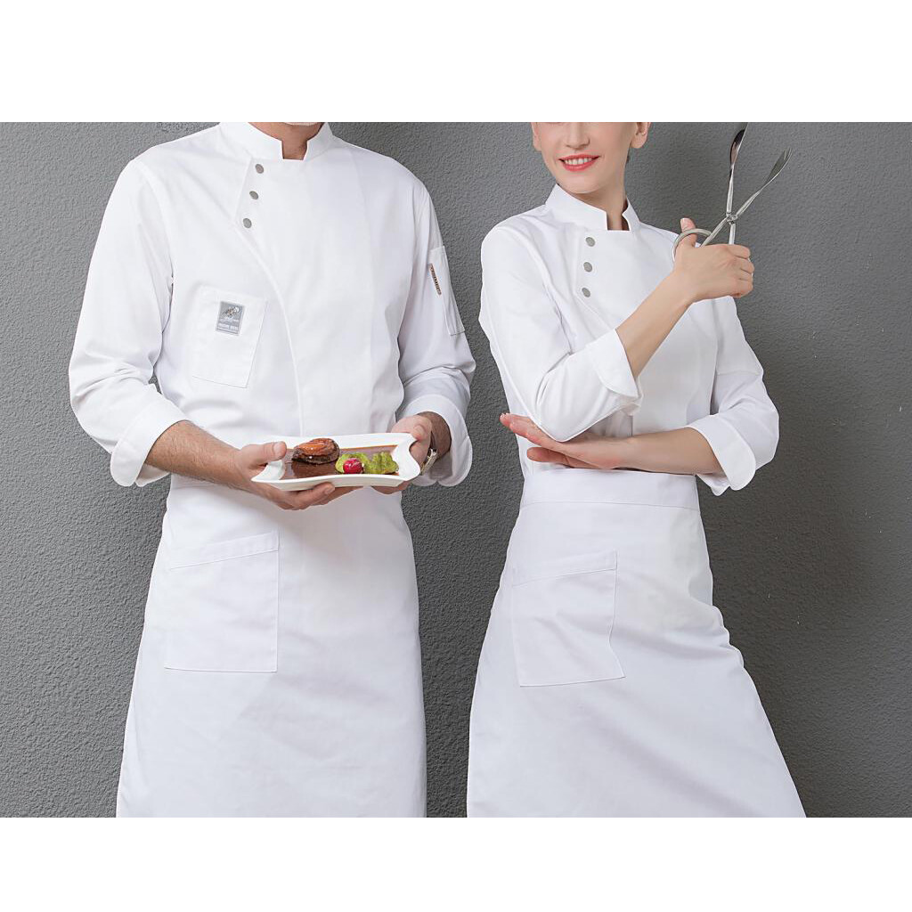 Baoblaze Áo Khoác Đầu Bếp Nam Nữ Áo Sơ Mi Dài Tay, Đồng Phục Bảo Hộ Nhà Bếp