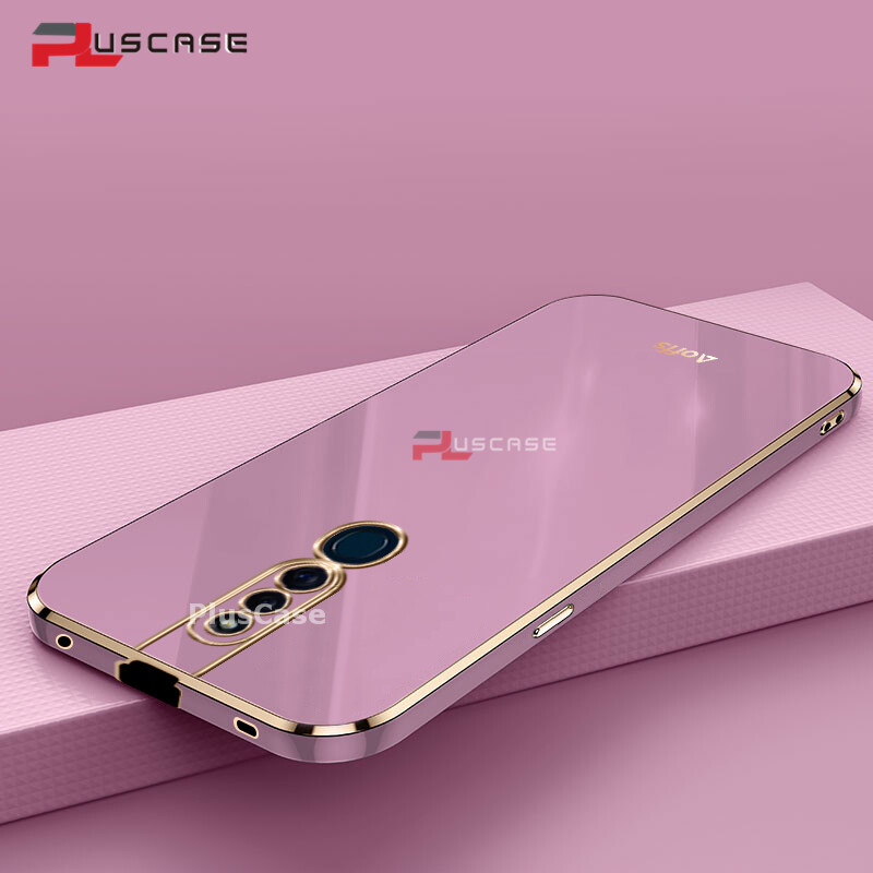 PlusCase for OPPO F11 Pro 6D Plating Soft Case Lens Protector Square Frame Silicone Glossy Shockproof Phone Back Cover