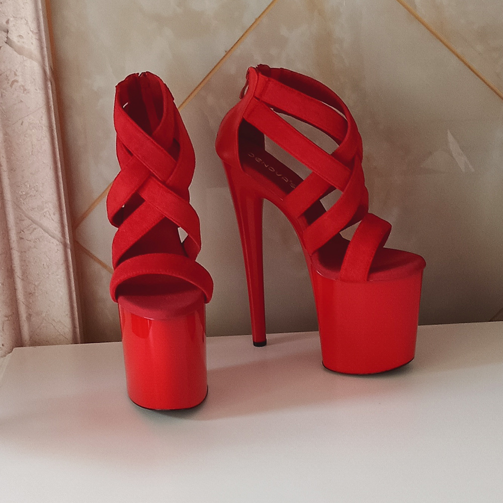Denova's Women's Suede Very High Heel Big Size Pole Dancing Sandal